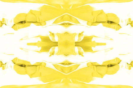 seamless kaleidoscope, yellow silk. A sunny golden yellow silk is all you need for a stylish presentation.の写真素材