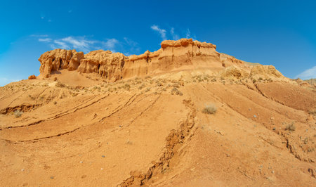The Red Boguty Mountains offer a breathtaking panorama. These mountains have been shaped by the forces of nature over the centuries. tranquility of the landscape in the heart of the mountains.の写真素材