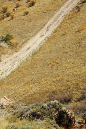 Enjoy breathtaking views on the mountain trail. Enjoy the beauty of nature on this scenic route. Explore rugged terrain and find hidden gems along the way.の写真素材