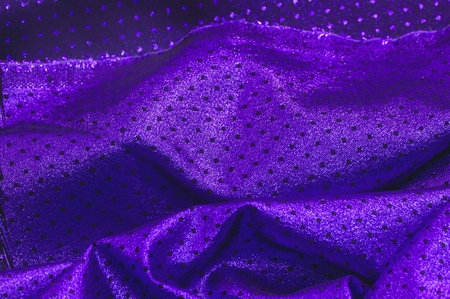 seamless. Fabric with a metallic sheen in small polka dots.の写真素材