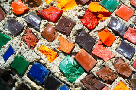 A breathtaking experience in the heart of the city. Vibrant mosaic tiles create a kaleidoscope of colors and shapes. Street art that captivates and inspires passersby.の写真素材