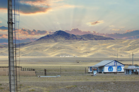 prairie, plain. Residential Homesの写真素材