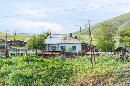 Remote and picturesque village located in Siberia Rich cultural heritage and historical significance Ecotourism destination with stunning natural landscapes and wildlifeの写真素材