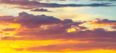 Clouds dawn sunset romance. Endless horizons and the setting sun. The sun says goodnight again