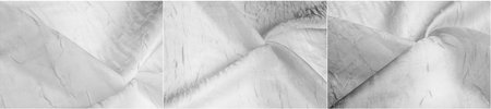 Black and white silk fabric with a unique texture Wrinkled and smooth patterns create visual interest Traces of stripes add depth to the background Create a sophisticated and elegant backdropの写真素材