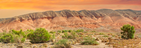 Experience the breathtaking beauty of the Red Boguty Mountains. Witness the silent guardians shaped by the forces of nature over the centuries. Enjoy the serenity of the desert landscape.の写真素材