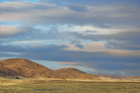Witness the ethereal beauty of the setting sun illuminating the picturesque expanse of the prairie, painting the sky with vibrant hues, as if whispering tales of the day's endの写真素材