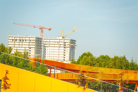 The snow skating rink will be built from steel and wood. This will be a large scale summer building...