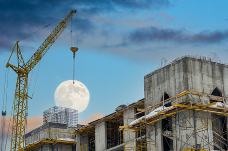 Innovative construction methods for cold weather conditions Ensures projects are completed on time regardless of the seasonの写真素材