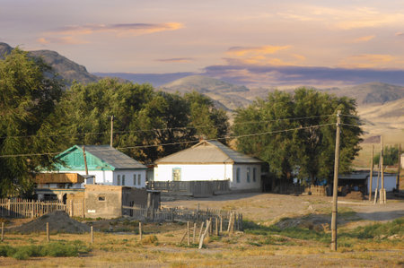 Feel the calm of the village oasis in the middle of the harsh desert. Plunger into a unique atmosphere. Traveling to a mirage of hope to retire from the sun of the desertの写真素材