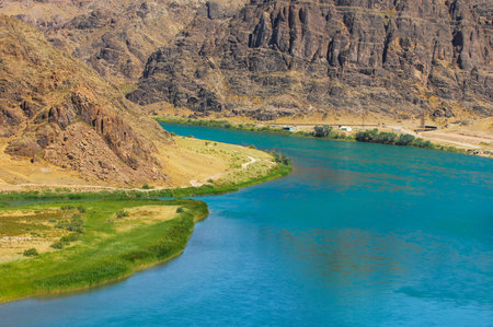 A source of refreshing water on hot summer days. Natural beauty flowing through a landscape. A cool oasis in the middle of an ecosystem.の写真素材