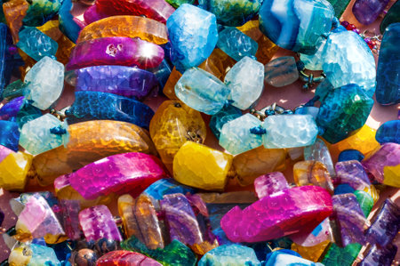 Seamless texture of semi-precious stones. Semi-precious stones are hard gemstones created organically, including lava or ocean hotspots, mines and shells.の写真素材