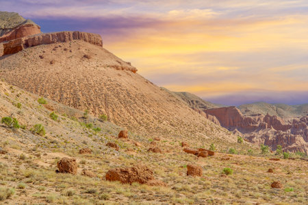 Enjoy the breathtaking beauty of the mountain range. Witness a magical sunset that ignites dreams and spirits. Discover hope in enchanting landscapes.の写真素材
