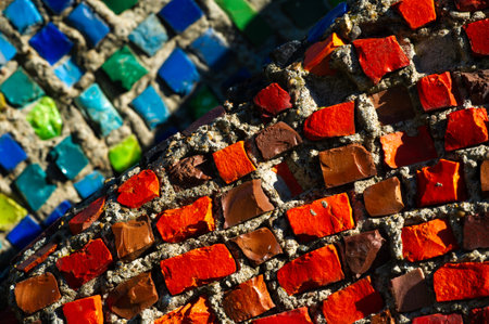 A breathtaking experience in the heart of the city. Vibrant mosaic tiles create a kaleidoscope of colors and shapes. Street art that captivates and inspires passersby.の写真素材