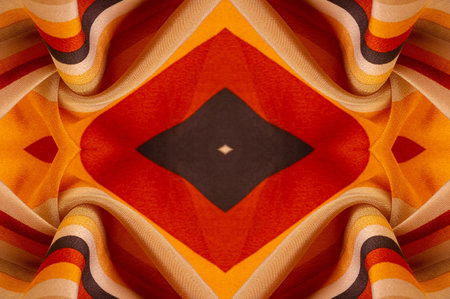 striped fabric, brown-red-beige lines, exquisite design. Delicate silk fabric. High resolution texture, pattern, background, collectionの写真素材