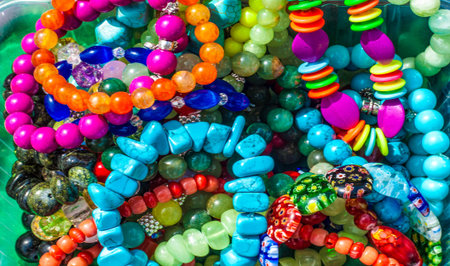 semiprecious stones. Beads pendants decoration. Semi-precious stones are hard gemstones created...