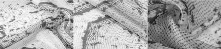 Black and white fabric with a contemporary pattern of gray squares and lines Ideal for creating...