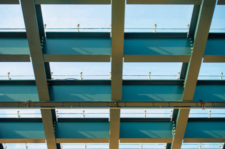 Create stunning architectural designs with steel and glass awnings Decorate buildings with modern and sleek awning designs Provide shade and protection while adding a touch of eleganceの写真素材