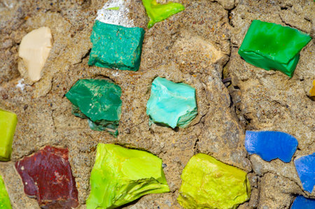 Immerse yourself in the vibrant colors through this mosaic wall. Capture the essence with this stunning piece of art. Feel the energy with.の写真素材