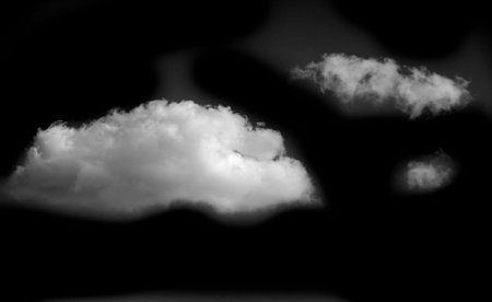 White cloud on a black background. Clean and minimalistic design for a professional look. Improves...