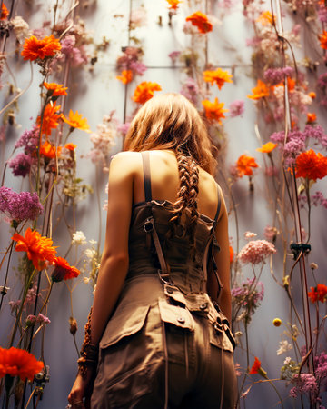 Prepare to be amazed by this breathtaking photo! Our favorite influencer is easily transformed into a whimsical masterpiece among this huge flower garden. Artistic Manipulation Flower Fantasyの素材