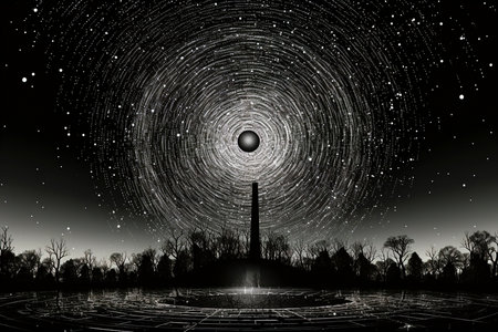 Unique black and white dot pattern Creates a sense of decay and illusion of the image. Includes an image style with noise for added visual interest.の素材