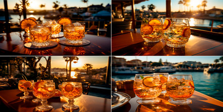 Enjoy a cocktail at a local bar. Experience the vibrant atmosphere and social life. Try unique and creative cocktails. An ideal place to relax with friends or have a date.の素材