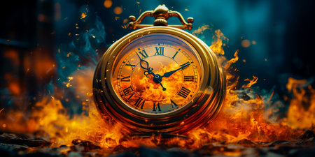 Hyper realistic flame clock design Gives a unique and artistic look to any space Symbolizes the passage of time and transformationの素材