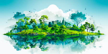 Harnessing renewable energy sources for a sustainable future. Promoting the use of solar.wind.and hydro power. Creating a clean and green environment. Reducing reliance on fossil fuels.の素材