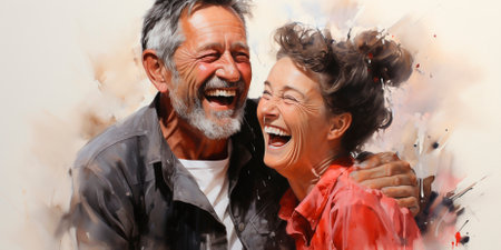 Memories to last a lifetime! This touching photo captures the pure joy and laughter of a couple who supported each other no matter what. Eternal Love Living Legacyの素材