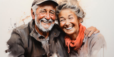 Their love story is a testament to what's truly important: cherishing every moment, laughing together, and moving through life side by side. Golden Years Glow Heartwarming Hugsの素材