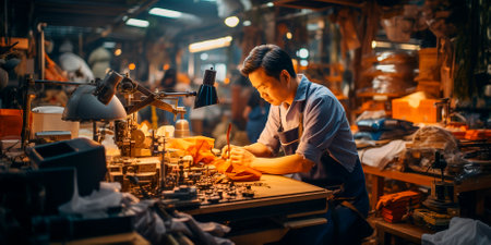 Behind the scenes of innovation! Experience the fast-paced world of factory work as these hard-working men demonstrate their expertise in creating durable polyurethane and nylon chair components.の素材