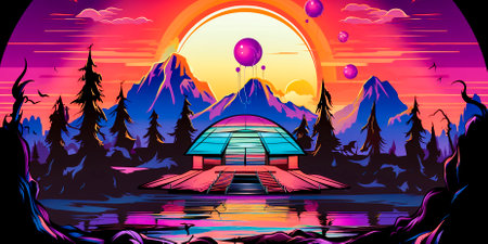 Discover ancient wisdom in a majestic temple. Learn the stories of forgotten civilizations. Witness the mesmerizing glow of the temple walls.の素材