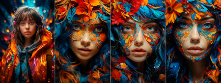 Dive into a world of fantasy with this mesmerizing image! Our stunning sky blue hair model breaks boundaries and sparkles with pure radiance! Dare To Be Different, Kaleidscope Queenの素材