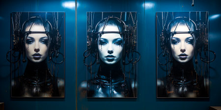 Venture into the unknown and witness the fusion of artistic paintings and breathtaking sculptures. Mannequins with graceful painted faces evoke a sense of mysteryの素材