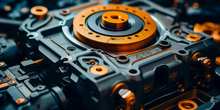 Experience the complex mechanics of the engine cover up close. Discover the symphony of moving parts that power our cars. Unleash the monster in every car.の素材