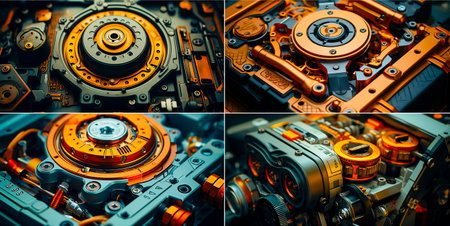 Dive into a world of mechanical progress as we present a close-up of the engine cover. Witness the symphony of moving parts that bring our cars to life. Unleash The Beastの素材