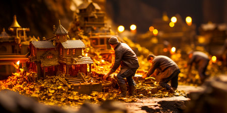 An effective way to extract gold particles from soil or sediment. A simple and portable method for small-scale gold mining. Requires water and agitation to separate heavy gold particlesの素材