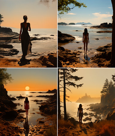 The artist specializes in plain air beach scenes. Uses naturalistic textures to create hyper-realistic works of art.の素材