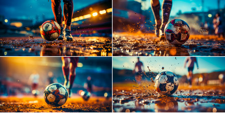 Experience the passion and excitement of professional football at the stadium. Break boundaries and train like athletes on the streets. Unleash your inner athlete with our sports concept.の素材