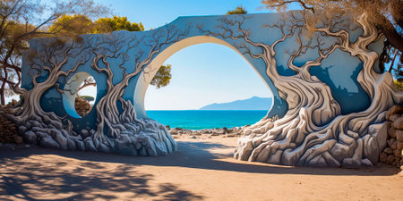 Create unique and visually stunning works of art. Combine different visual elements to create anamorphic designs. Learn the concept of combining two separate images into one.の素材