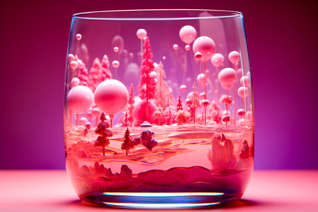 Explore the stunning underwater world in a unique narcocore setting. Immerse yourself in a visually mesmerizing pink liquid environment. Experience a unique aesthetic experience with a narcocore vibe.の素材