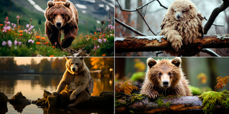 Collage of 4 photos. quote, Bear with dignity what you cannot change.の素材