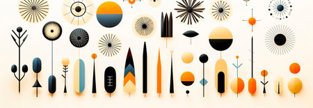 Unique digital art objects with geometric shapes and abstract minimalism. Black and white fonts create a striking contrast in design. Symbolic elements add depth and complexity to work.の素材