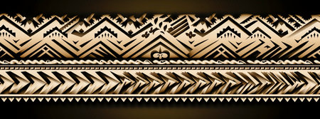 Drawing borders in black and white using a zigzag linear style. Adding artistic color to your projects using unique boundaries. Creating visually attractive layouts using these borders.の素材