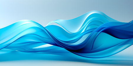 Delicate fabric on a calm blue background. Delicate waves of fabric in shades of blue. Inspiration comes from traditional Japanese art and nature.の素材