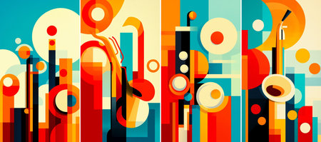 Abstract colorful background with music notes. Vector illustration for your design.