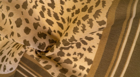silk fabric in brown and white stripes, zebra skin in African style. Repeating striped background...