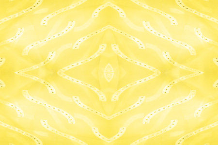 seamless kaleidoscope, yellow silk. A sunny golden yellow silk faucet is all you need for a stylish presentation.の写真素材