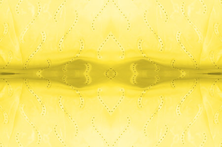 seamless kaleidoscope, yellow silk. A sunny golden yellow silk faucet is all you need for a stylish presentation.の写真素材